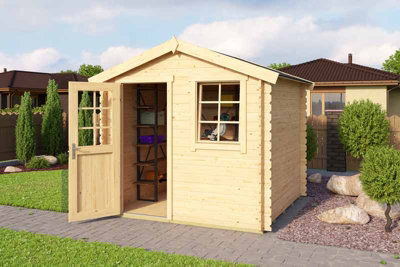 Lasita Osland Wels 2 Log Cabin - 2.3m x 2.3m - Traditional Apex Style Garden Room - 6