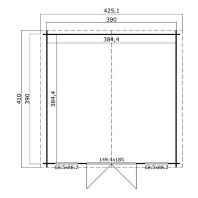 Lasita Osland Wels 4 DT - 3.9m x 3.9m - Traditional Style Log Cabin Summer House - 3