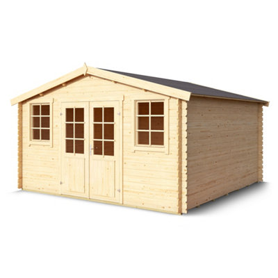 Lasita Osland Wels 4 DT - 3.9m x 3.9m - Traditional Style Log Cabin Summer House - 4