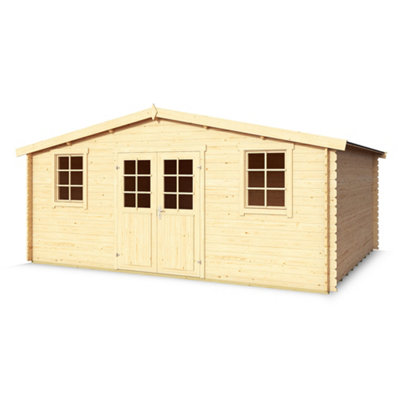 Lasita Osland Wels 5 Log Cabin - 5.1m x 4m - Traditional Apex Style Garden Room - 4