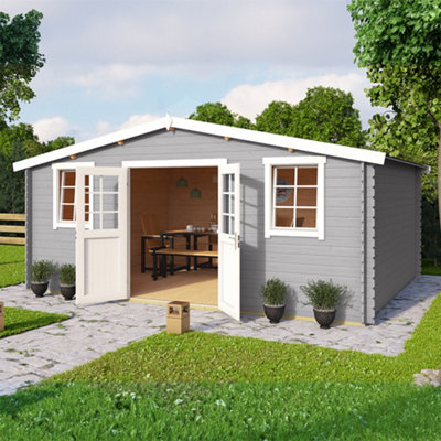 Lasita Osland Wels 5 Log Cabin - 5.1m x 4m - Traditional Apex Style Garden Room - 5