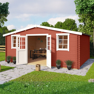 Lasita Osland Wels 5 Log Cabin - 5.1m x 4m - Traditional Apex Style Garden Room - 6