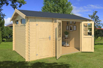 Lasita Osland William 250 with Side Store - 3.8m x 2.5m - Summer House Two Rooms