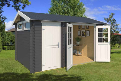 Lasita Osland William 250 with Side Store - 3.8m x 2.5m - Summer House Two Rooms - 4