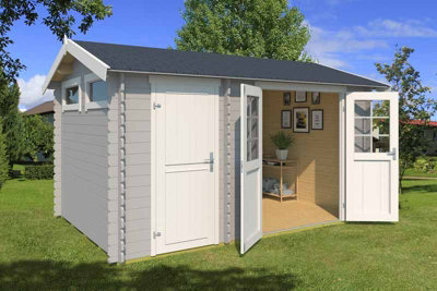 Lasita Osland William 250 with Side Store - 3.8m x 2.5m - Summer House Two Rooms - 5