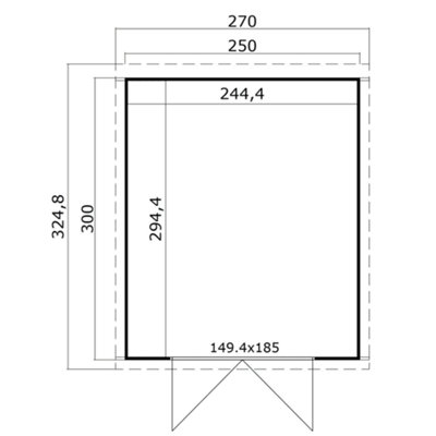 Lasita Osland Zambezi 5 Storage Shed - 3m x 2.5m - Log Cabin Style Shed - 6