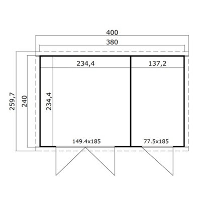 Lasita Osland Zambezi XL with Side Store - 3.8m x 2.4m - Summer House Two Rooms - 3