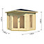 Lasita Oswestry Corner Log Cabin - 2.4m x 2.4m - Compact Corner Summer House with Column Windows