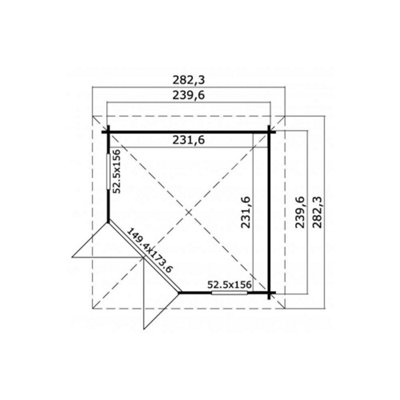 Lasita Oswestry Corner Log Cabin - 2.4m x 2.4m - Compact Corner Summer House with Column Windows - 4
