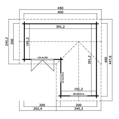 Lasita Portsmouth L Shaped Corner Building - 4m x 4m - Garden Summer House Double Glazed - 3