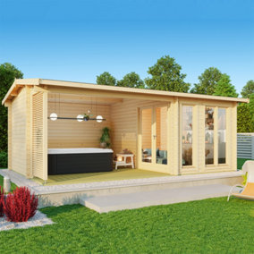 Lasita Scothern Summer House - 5.9m x 3.7m - Log Cabin with Veranda Double Glazed