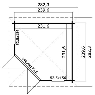 Lasita Scottie Corner Summer House - 2.4m x 2.4m - Double Glazed - 3