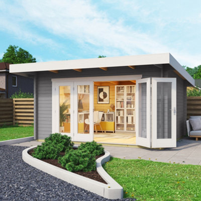 Lasita Sussex 1 Modern Summer House - 3.9m x 3m - Bi-Fold Door Double Glazed - 5