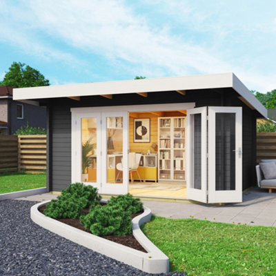 Lasita Sussex 1 Modern Summer House - 3.9m x 3m - Bi-Fold Door Double Glazed - 6