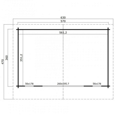 Lasita Sussex 2 Modern Summer House - 5.7m x 3.6m - Bi-Fold Door Double Glazed - 3
