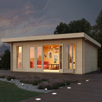 Lasita Sussex 2 Modern Summer House - 5.7m x 3.6m - Bi-Fold Door Double Glazed - 5