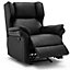 Latch Recliner Rocking Chair with Wingback Design in Black Bonded Leather