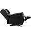 Latch Recliner Rocking Chair with Wingback Design in Black Bonded Leather