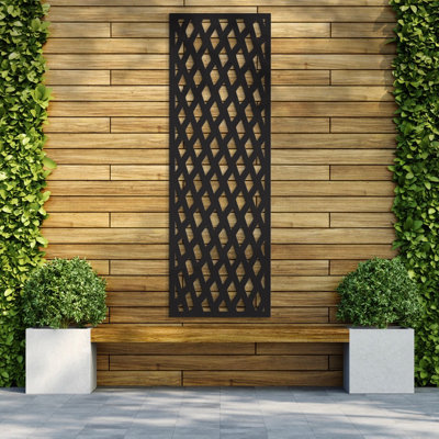 Lattice Decorative Garden Screen Fence Feature Wall - Anthracite ...