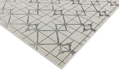 Lattice Geometric Modern Cotton Backing Rug for Living Room Bedroom and Dining Room-120cm X 170cm