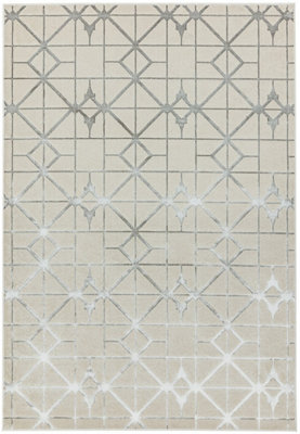 Lattice Geometric Modern Cotton Backing Rug for Living Room Bedroom and Dining Room-200cm X 290cm