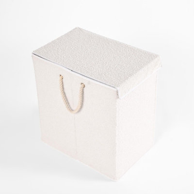 Laundry Basket Foldable Clothing Hamper Washing Boucle Teddy Fleece Storage Bin - 3
