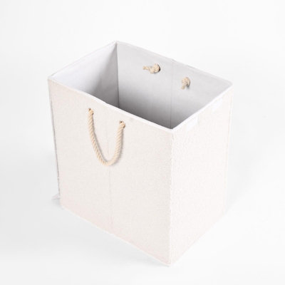 Laundry Basket Foldable Clothing Hamper Washing Boucle Teddy Fleece Storage Bin - 4