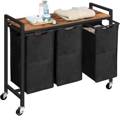 3 section laundry basket discount