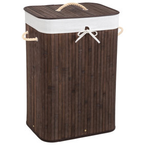 Laundry basket with laundry bag - brown