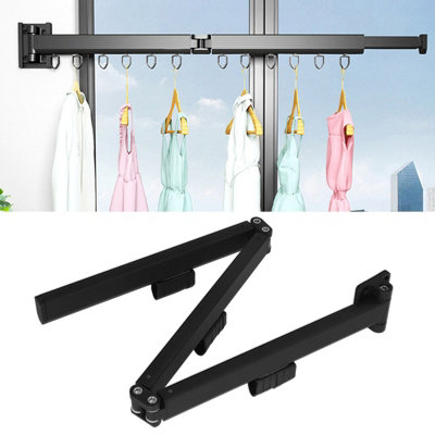 Laundry Drying Rack Retractable 3Folding Wall Mounted Clothes Drying ...