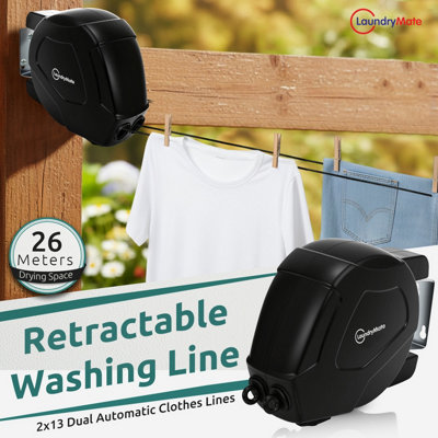 Laundry Mate Retractable Washing line Duo Reels 2x13M Heavy Duty ...