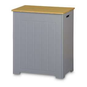 Laundry Storage - Grey with Bamboo Top