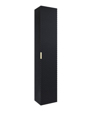 Laura 17 Tall Bathroom Cabinet H1860mm W350mm D350mm - Black Gloss Finish