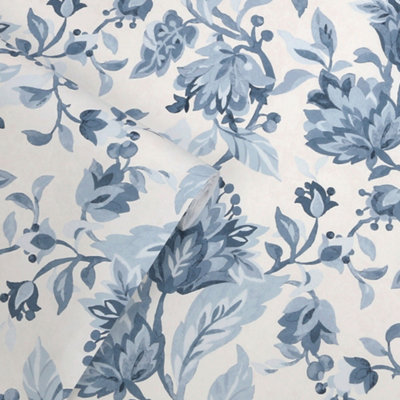 Laura Ashley Adwick Trail Dark Seaspray wallpaper