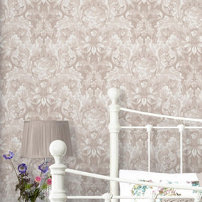 Laura Ashley Apolline Dove Grey Floral Wallpaper