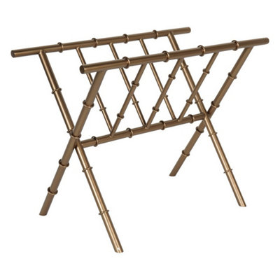 Laura Ashley Bamboo Finish Magazine Rack - Iron - L26 x W46.5 x H36 cm ...