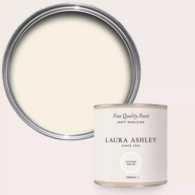 Laura Ashley Cotton White Matt Emulsion Paint Sample