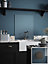Laura Ashley Crystal Clear Glass Kitchen Splashback (Gunmetal Cap) 900 x 750mm