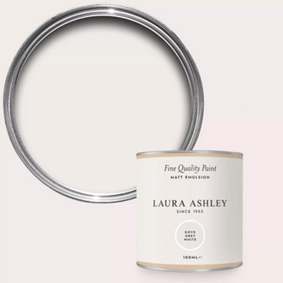 Laura Ashley Dove Grey White Matt Emulsion Paint Sample