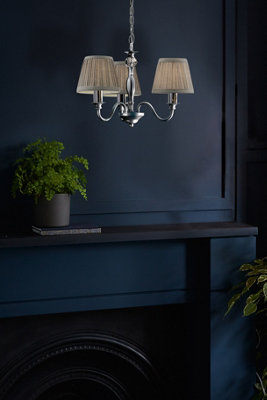 Laura Ashley Ellis 3 Light Pendant Polished Chrome and Crystal With Shade