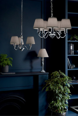 Laura Ashley Ellis 3 Light Pendant Polished Chrome and Crystal With Shade