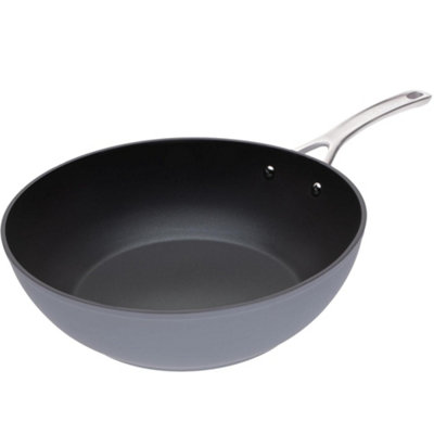Laura Ashley Forged Aluminium Non-stick Wok 30cm - Dark Slate