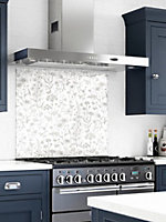 Laura Ashley Lisette White Glass Kitchen Splashback 900mm x 750mm