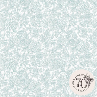 Laura Ashley Louise Duck Egg Blue Floral Wallpaper