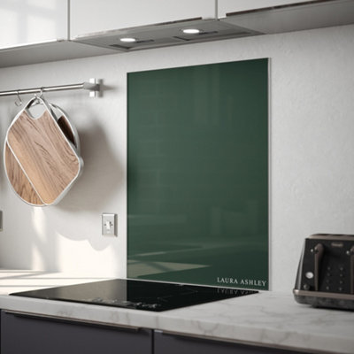 Laura Ashley Metallic Fern Glass Kitchen Self Adhesive Splashback 600 x 750mm