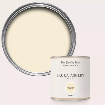 Laura Ashley Primrose White Matt Emulsion Paint Sample