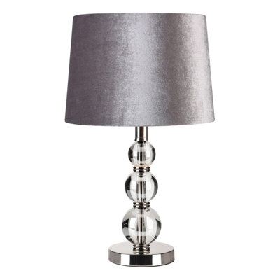 Laura Ashley Selby Grande Small Table Lamp Polished Nickel & Glass Ball Base Only