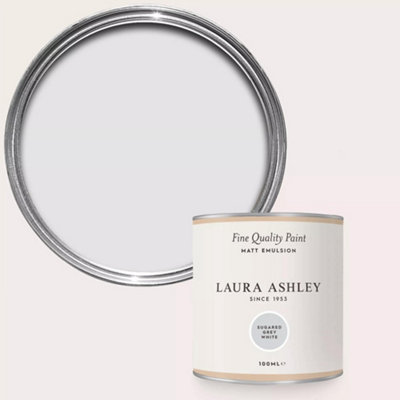 Laura Ashley Sugared Grey White Matt Emulsion Paint Sample