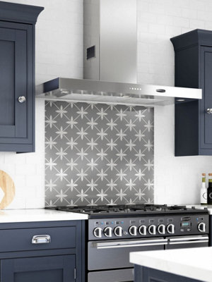 Laura Ashley Wicker Charcoal Geometric Self-Adhesive Toughened Glass ...