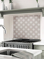 Laura Ashley Wicker Dove Grey Glass Kitchen Splashback 900mm x 750mm